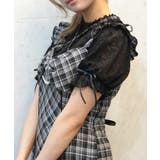 黒 | 総レースパフ袖プルオーバー | axes femme
