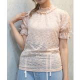 ピンク | 総レースパフ袖プルオーバー | axes femme