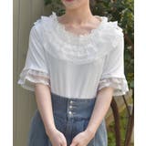 生成り | ドット×チュールフリルプルオーバー | axes femme