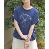 紺 | 接触冷感天体柄プリントＴ | axes femme