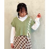 グリーン | ニットベスト付カットプルオーバー | axes femme