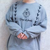 杢グレー | 編み上げアソート柄トレーナー | axes femme