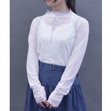 白 | ロータスタトゥー風シアープルオーバー | axes femme