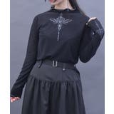 黒 | ロータスタトゥー風シアープルオーバー | axes femme