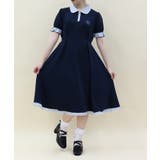 紺 | バイカラースムースポロワンピース | axes femme