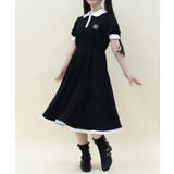 黒 | バイカラースムースポロワンピース | axes femme