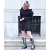 黒 | オフショルフリルニットチュニ | axes femme