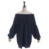 黒 | ハート×ケーブル柄チュニワンピース | axes femme