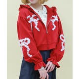 赤 | リボンフリルパーカー | axes femme