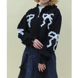 黒 | リボンフリルパーカー | axes femme