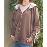 Ｄブラウン | 袖レースアップパーカー | axes femme