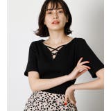 BLK | HEART NECK LACE UP TOPS/ハートネック | AZUL BY MOUSSY