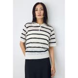 柄WHT5 | シアーポロニットトップス | AZUL BY MOUSSY