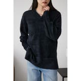 BLK | 2WAYモヘヤライクVネックニットトップス | AZUL BY MOUSSY