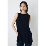 BLK | リネンライク畔編みノースリーブニットトップス | AZUL BY MOUSSY