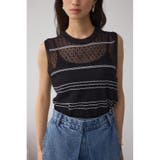 BLK | シアークロシェニットタンクトップ | AZUL BY MOUSSY