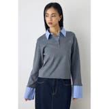T.GRY | ポロカラーフハクドッキングニット | AZUL BY MOUSSY