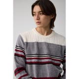 柄GRY5 | モールボーダーコンビネーションニット | AZUL BY MOUSSY