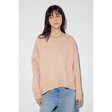 L/PNK1 | スウェットライクVネックニット | AZUL BY MOUSSY