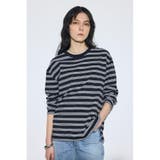 柄BLK5 | マルチボーダー長袖トップス | AZUL BY MOUSSY