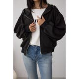 BLK | フェイクスエードフーディブルゾン | AZUL BY MOUSSY