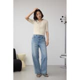 レースアップ5分袖ポロカラーニット | AZUL BY MOUSSY | 詳細画像3