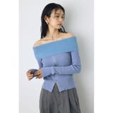 BLU | シャギーコンビジップオフショルニット | AZUL BY MOUSSY