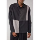 柄BLK5 | パネルスウィッチングフェイクスウェードシャツ | AZUL BY MOUSSY