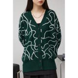柄GRN5 | ライン柄ニットカーディガン | AZUL BY MOUSSY