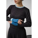BLK | グリッターリブ長袖ニットトップス | AZUL BY MOUSSY