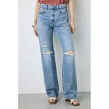 L/BLU1 | AZUL DENIM ダメージストレートデニム ロング丈 | AZUL BY MOUSSY