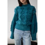 D/BLU3 | フリンジジャガードニット | AZUL BY MOUSSY