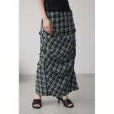 柄BLK5 | タックドレープチェックスカート | AZUL BY MOUSSY