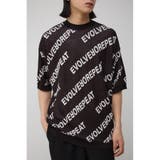 柄BLK5 | 総柄ロゴジャガードビッグニットトップス | AZUL BY MOUSSY