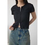 BLK | Wジップショートスリーブ配色リブプルオーバー | AZUL BY MOUSSY