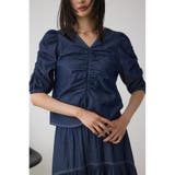 D/BLU3 | フロントギャザースリーブブラウス | AZUL BY MOUSSY
