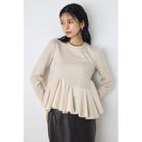 L/BEG1 | ベロアフリルヘムカットトップス | AZUL BY MOUSSY