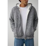 柄GRY5 | ガーターボアジップフーディーニット | AZUL BY MOUSSY