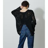 BACK SLIT CROCHET KNIT | AZUL BY MOUSSY | 詳細画像2
