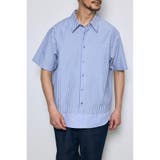 柄BLU5 | フェイクレーヤードストライプシャツ | AZUL BY MOUSSY
