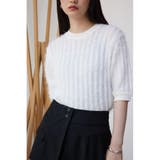 O/WHT1 | スプリングシャギー5分袖ニット | AZUL BY MOUSSY