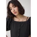 2WAYパフスリーブ配色ペプラムブラウス | AZUL BY MOUSSY | 詳細画像15 