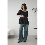 2WAYパフスリーブ配色ペプラムブラウス | AZUL BY MOUSSY | 詳細画像17 