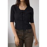 BLK | フェイクレイヤードレースアップニット | AZUL BY MOUSSY