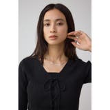 フェイクレイヤードレースアップニット | AZUL BY MOUSSY | 詳細画像2 