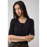 フェイクレイヤードレースアップニット | AZUL BY MOUSSY | 詳細画像3 