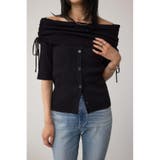 BLK | 5分袖ギャザーオフショルニットトップス | AZUL BY MOUSSY