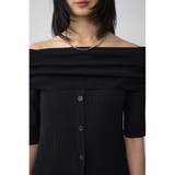 5分袖ギャザーオフショルニットトップス | AZUL BY MOUSSY | 詳細画像7 