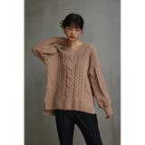 シェニールケーブルVネックニットトップス | AZUL BY MOUSSY | 詳細画像23 