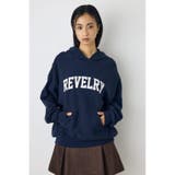 NVY | クラックロゴプリントフーディー | AZUL BY MOUSSY